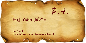 Puj Adorján névjegykártya